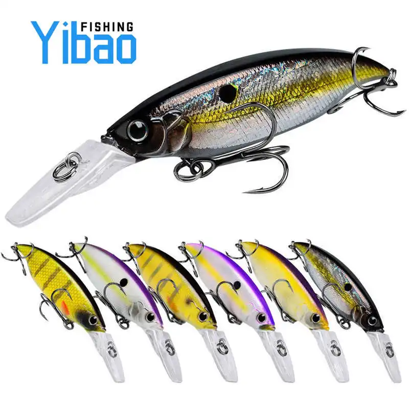 

YIBAO 105mm 12.5g Fishing Lures Minnow Trout Swimbait Tuna lifelike Hard Bait Bass Lure Sinking Carp Fishing Tackle Minnow Lures, 7 colors