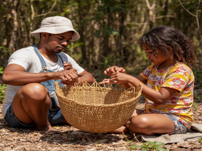 Traditional Cajun basket weaving demonstration