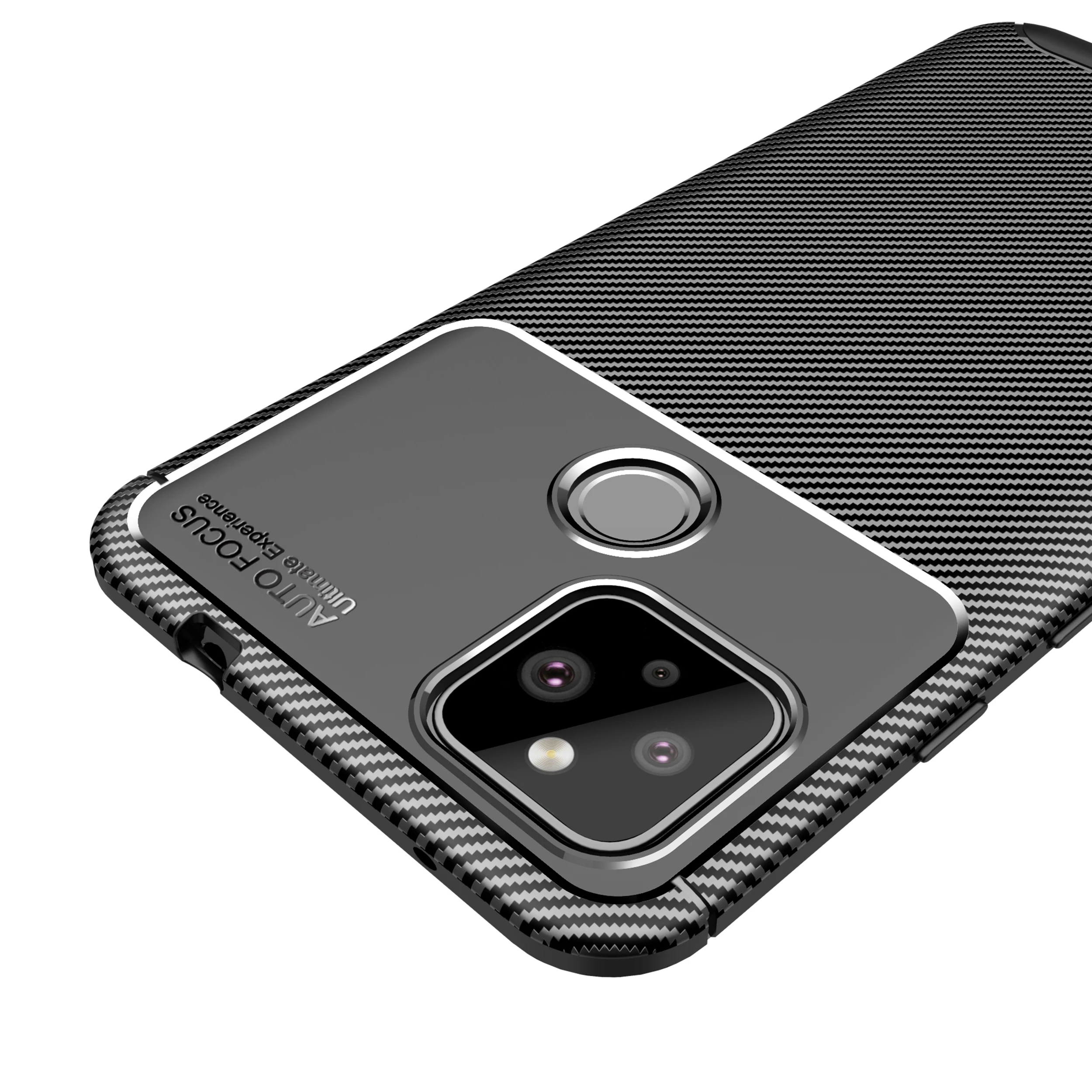 

Luxury Business Style Fundas Soft Matte Silicone Carbon Fiber Phone Case for Google Pixel 4 4A 5 5XL 6 6 Pro Tpu Back Cover, Black blue brown