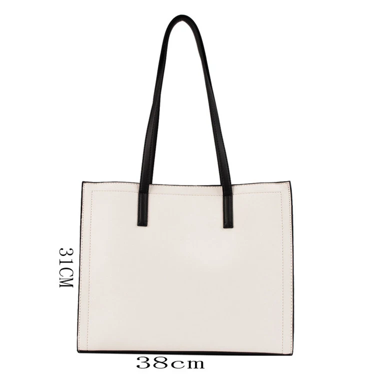 

AZB337 RTS 2021 new arrival fashion simpliciyty designed hand bag Tote large capacity shoulder bag women lady handbags, White, black