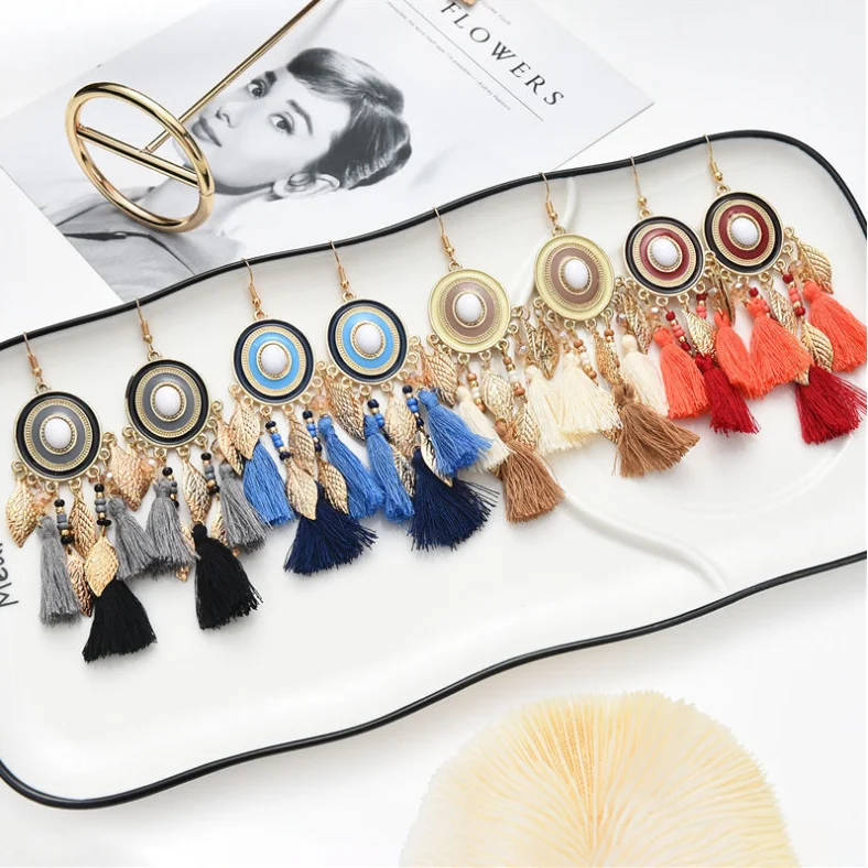 Bohemian Tassel Handmade Long Women Earrings Retro Female Earrings 2022