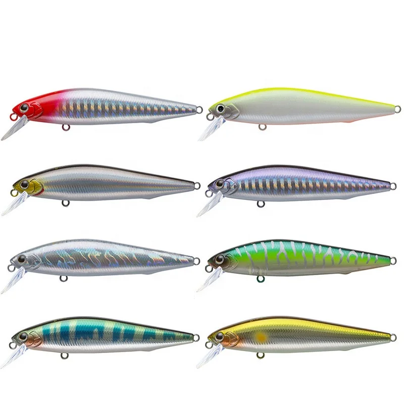 

In stock slowly sink custom color hard plastic minnow lure with long tongue for ocean beach fishing hard bait, 8 colors