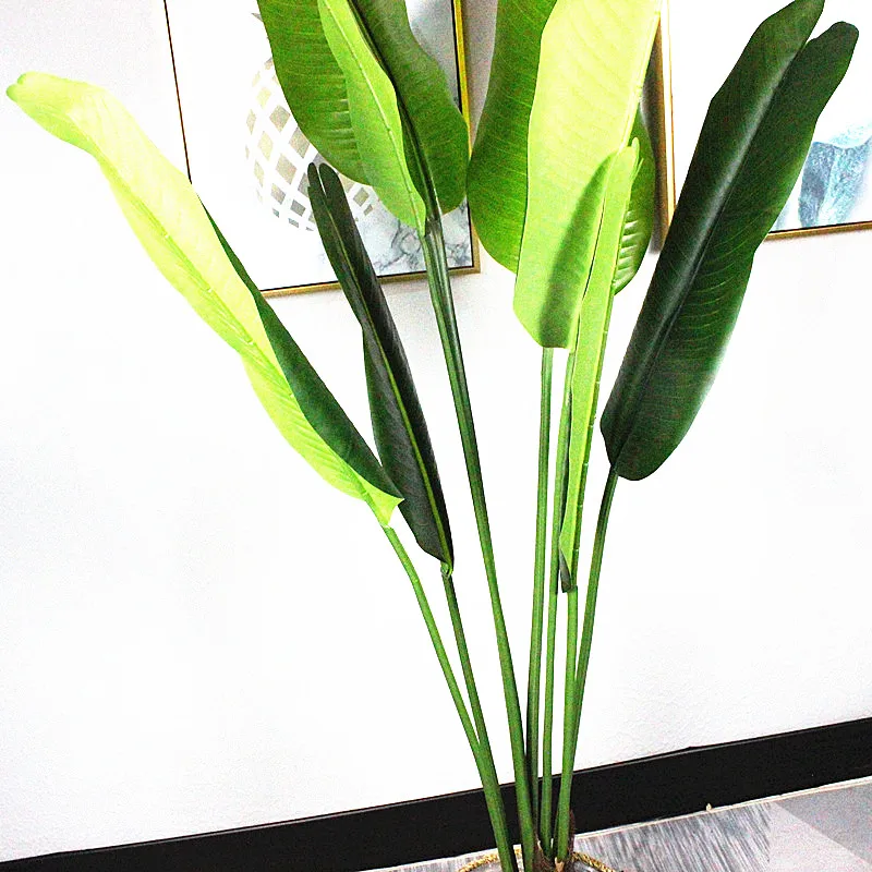
High-end product quality goods new technology artificial traveler banana tree potted bonsai plant real touch highlight leaf 