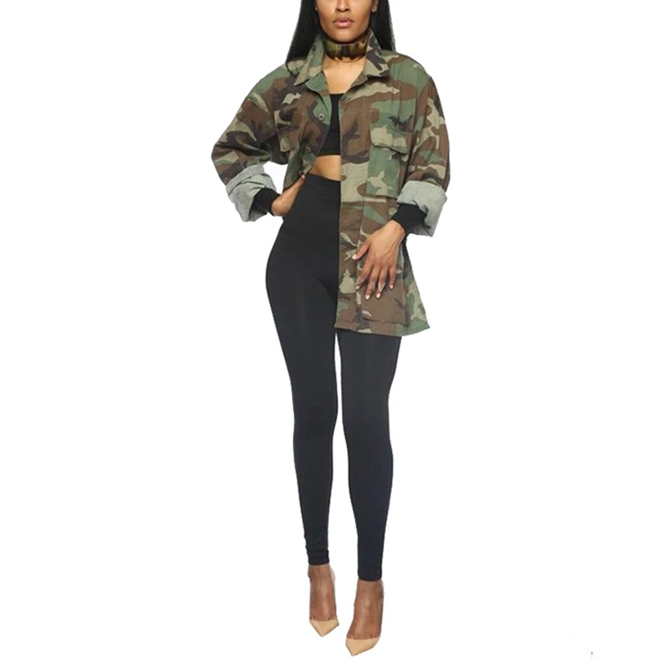 Custom Fashion High Quality Denim Long Sleeves Camouflage Fatigue ...