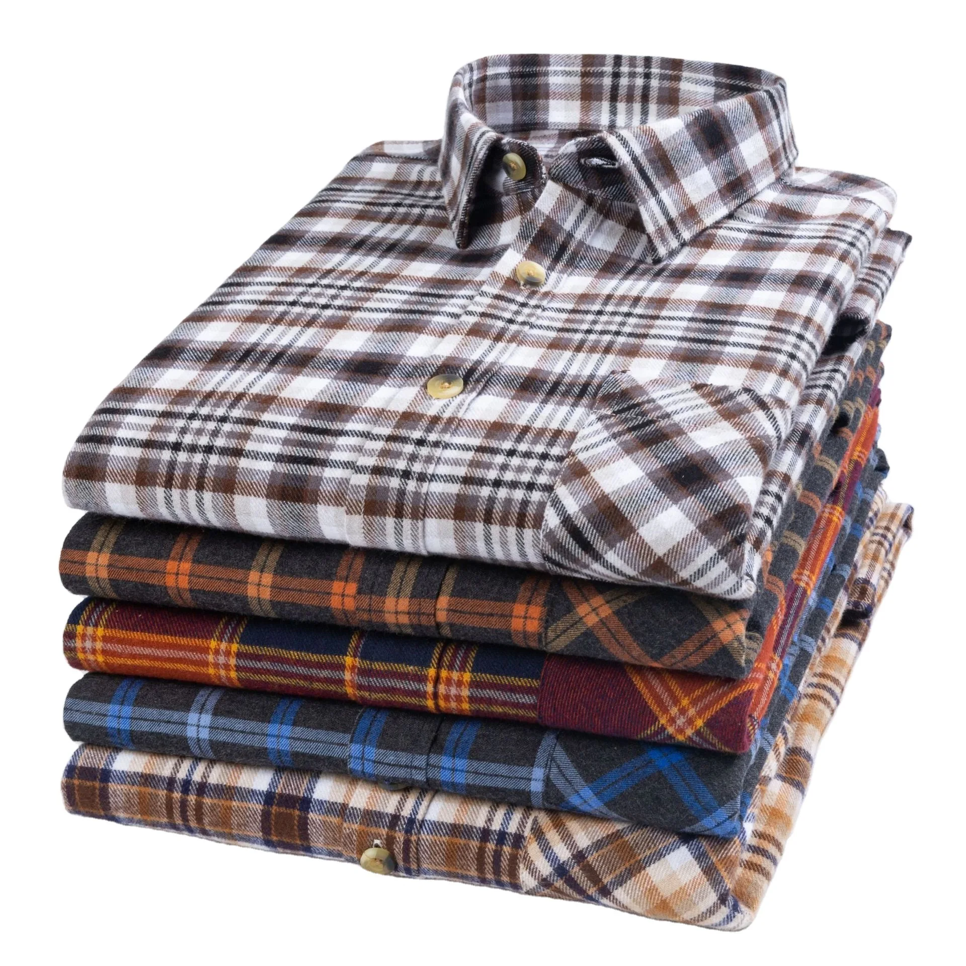 

Color optional casual 100 cotton long sleeve wholesale check brushd flannel shirts for men
