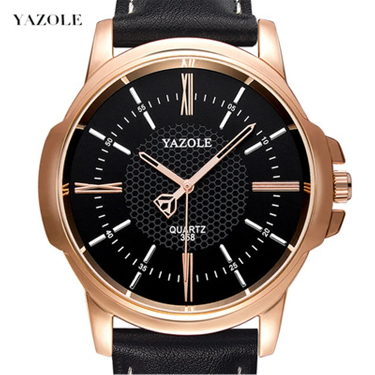 

Yazole 358 Fashion Brand Luxury Famous Men Watch Business Leather Watch Male Clock Fashion Leisure Quartz Watch Relogio Masculin