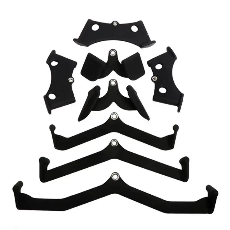 

Hot selling Home Gym Fitness Grip Handle Cable Attachment Pull Up Bar Rowing handle Equipment Accessories 8pcs set, Black