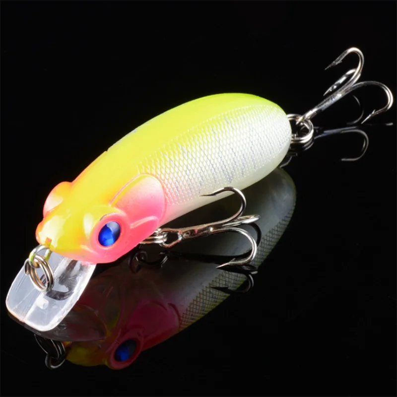 

1Pcs Shallow Fishing Lures 9.8g/6cm High Quality 8 Colors Material Plastic 3D Eyes Hard Fake Baits Artificial Fishing Tackle