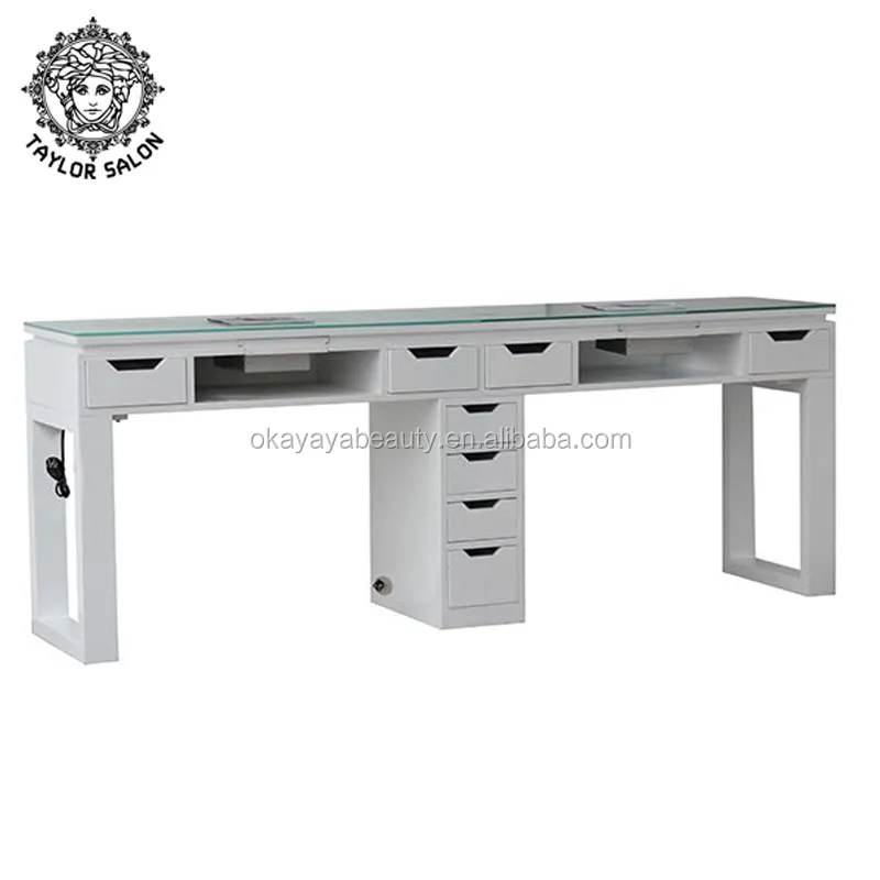 
Modern manicure table nails bar salon furniture nail dust desk nail tables with glass top 