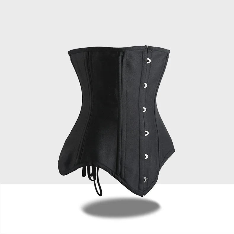 

20 Bones Plus Size Lingerie Waist Cincher Bustiers Top Workout Shape Body Belt Sexy Gothic Underbust, Black