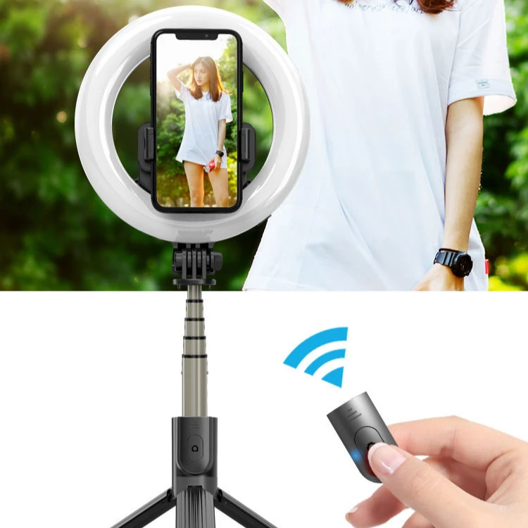 

L07 Flexible 26cm live broadcast selfie led ring light with tripod stand and phone holder