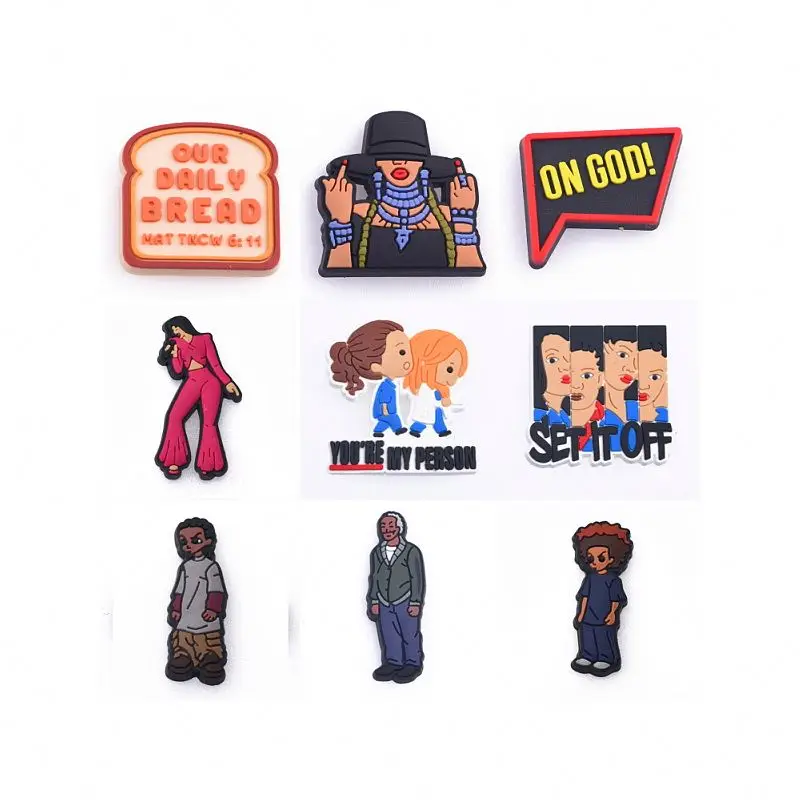 

2022 PVC Croc Shoe Charms Shoe Accessories Fit Bracelets Charm for Kids Gift Daily bread clog charms for wholesale, Picture