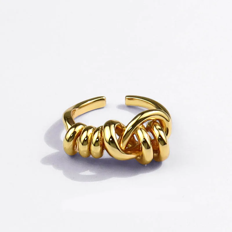 

Personality  18k Gold Plated Geometric Twisted Cuff Finger Ring Gold Screwy Open Finger Rings