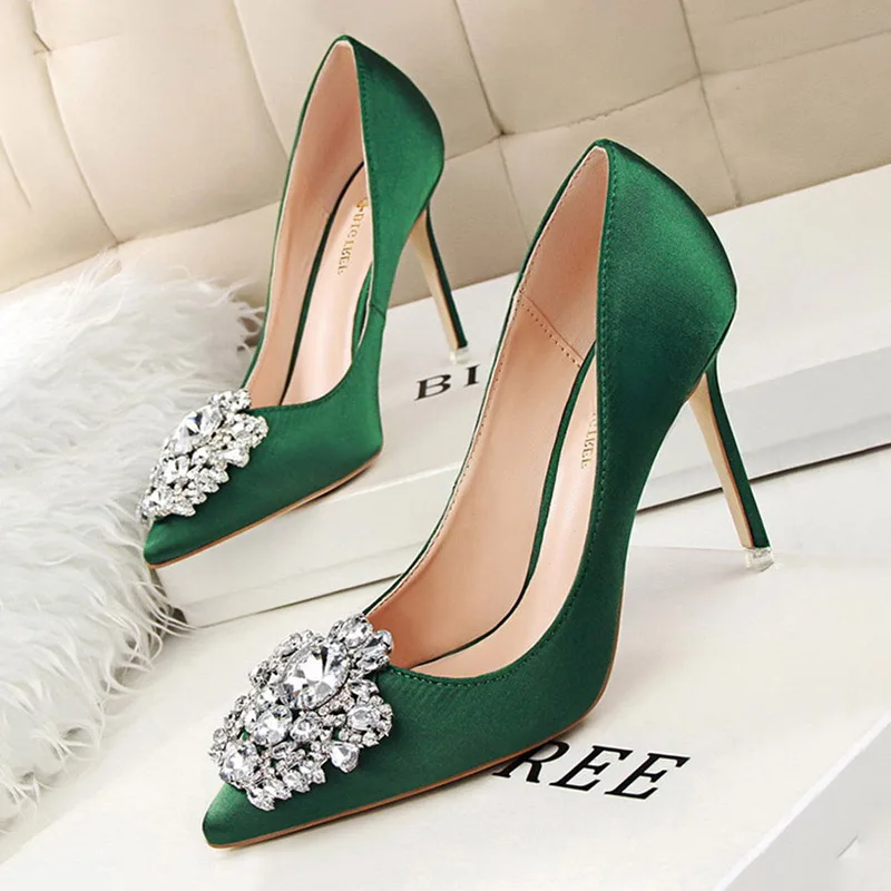 

BIGTREE Rhinestone Women Pumps Stiletto Women Sexy High Heels Wedding Luxurious Women Heels Party Female