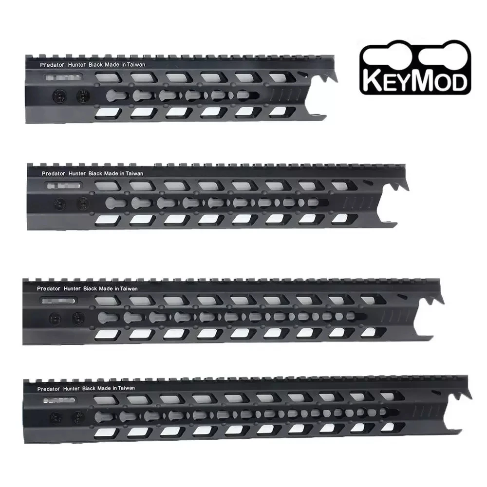 

Tactical 9.5/12/13.5/15 Inch Keymod Handguard Slim Free Float SLR Aluminum Handguards AR15 M4 Rifle Scope Mount, Black