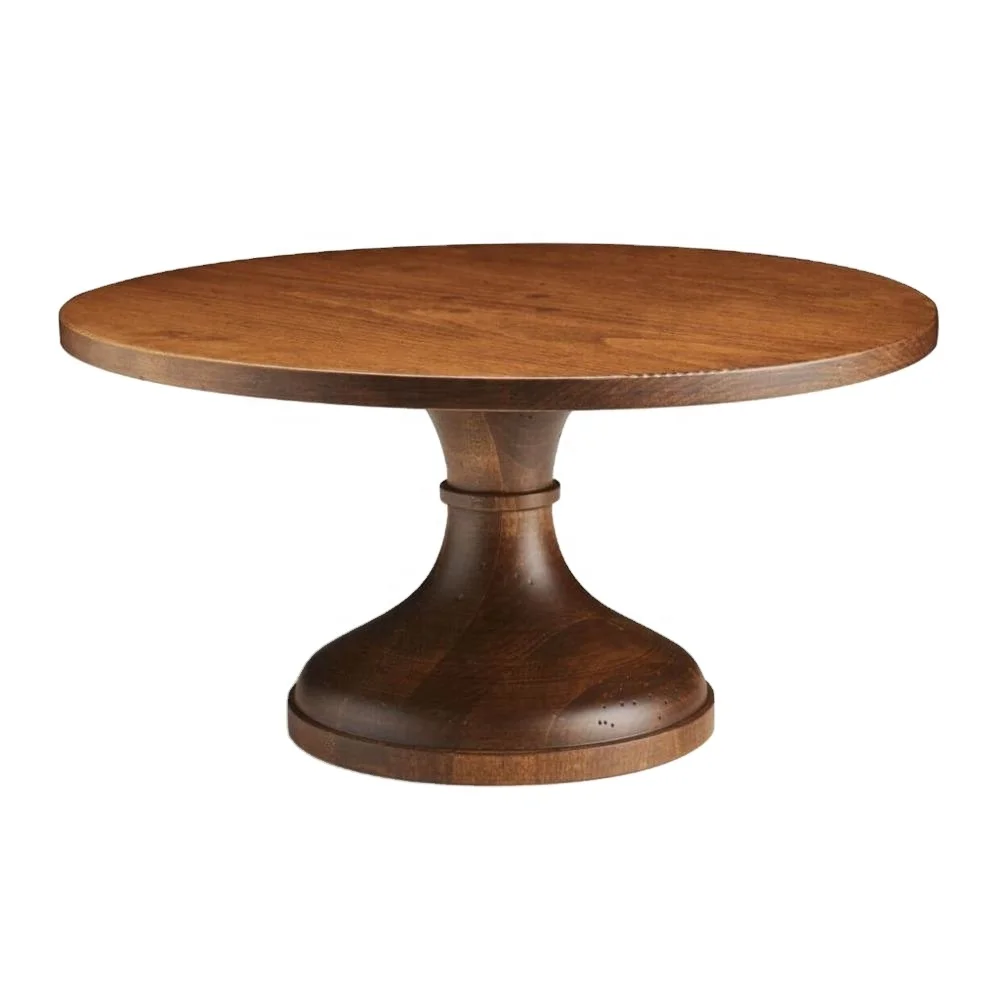 

Rustic wood cake stand solid wood cake dessert snacks stand food plate, Brown