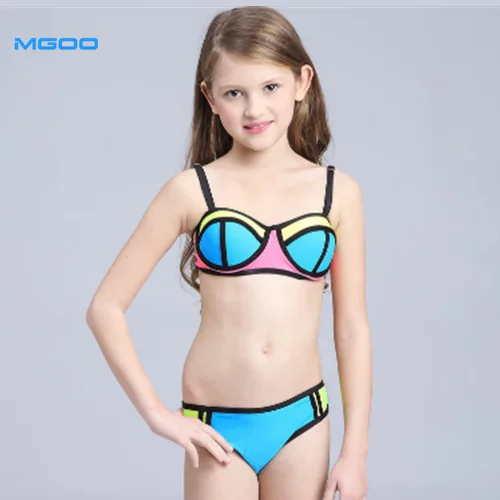 

Custom Bikini Girls Swimsuit Patchwork Children Beach Swimsuit For Teenagers Girls Bikinis Set With Underwire Kids Swimwear