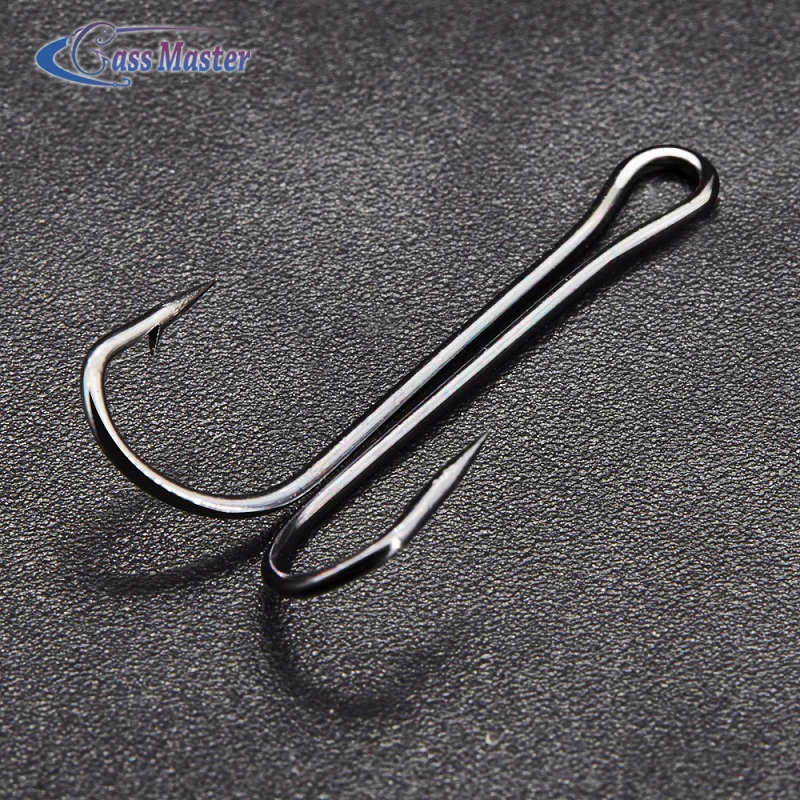 

Bass master fishing hooks Double Hook long high carbon steel fishing tackle different size soft lure hook