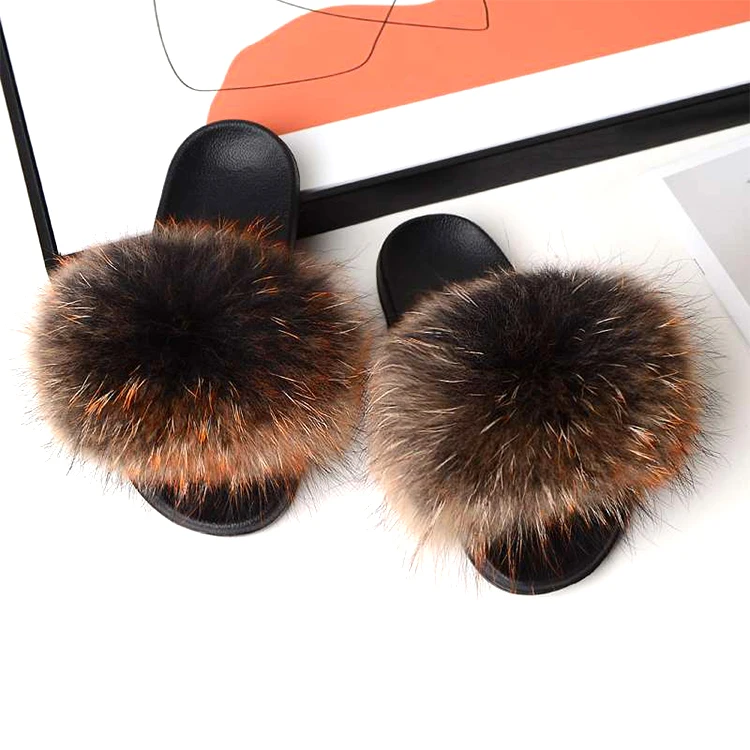 

Factory direct wholesale fur slides wholesale real wholesale raccoon fur slides raccoon fur slides, Customized