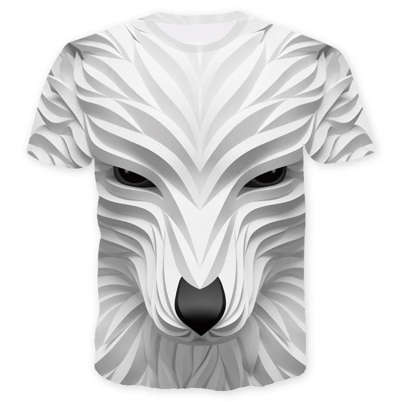 

Customize Animal fox print short sleeve T-shirt Terylene 3D Printing T-shirt for women man