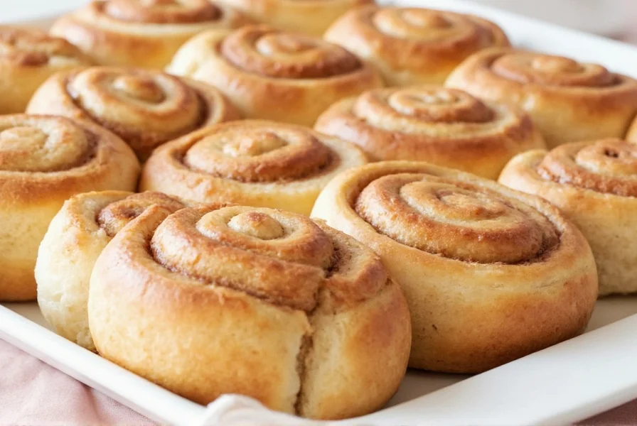Close-up of perfectly layered cinnamon roll cross-section showing distinct spiral pattern and melted cinnamon filling