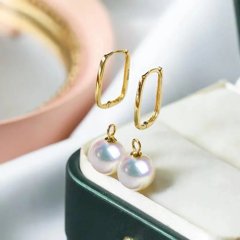 

Semi-finished Jewelry 18K Gold Pearl Stud Earrings Accessories Jewelry Women Popular Pearl Earrings Accessories