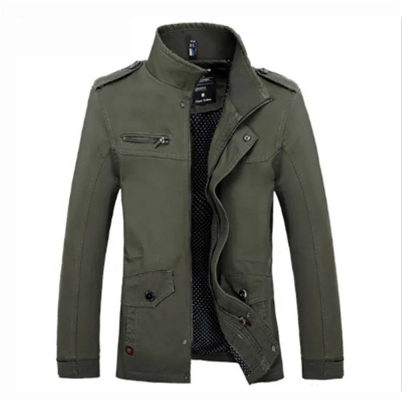 

Slim Oversize Fashion Stand Collar Men's Jackets, Khaki/black/army green