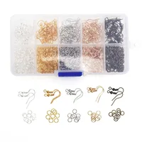 

1Box 5color Gold Silver White K KC Gold Ancient Green Metal Earring Hook/Jump Rings Diy Earring Backs Jewelry Findings