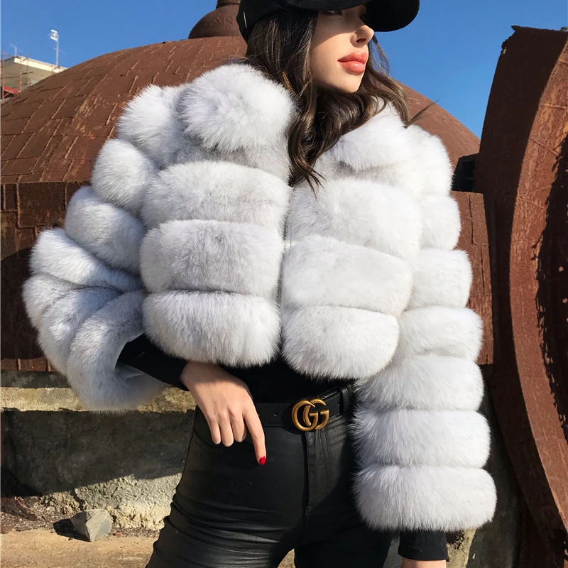 

2020 New Arrivals winter collection women long sleeve fashion women's faux fur crop coat