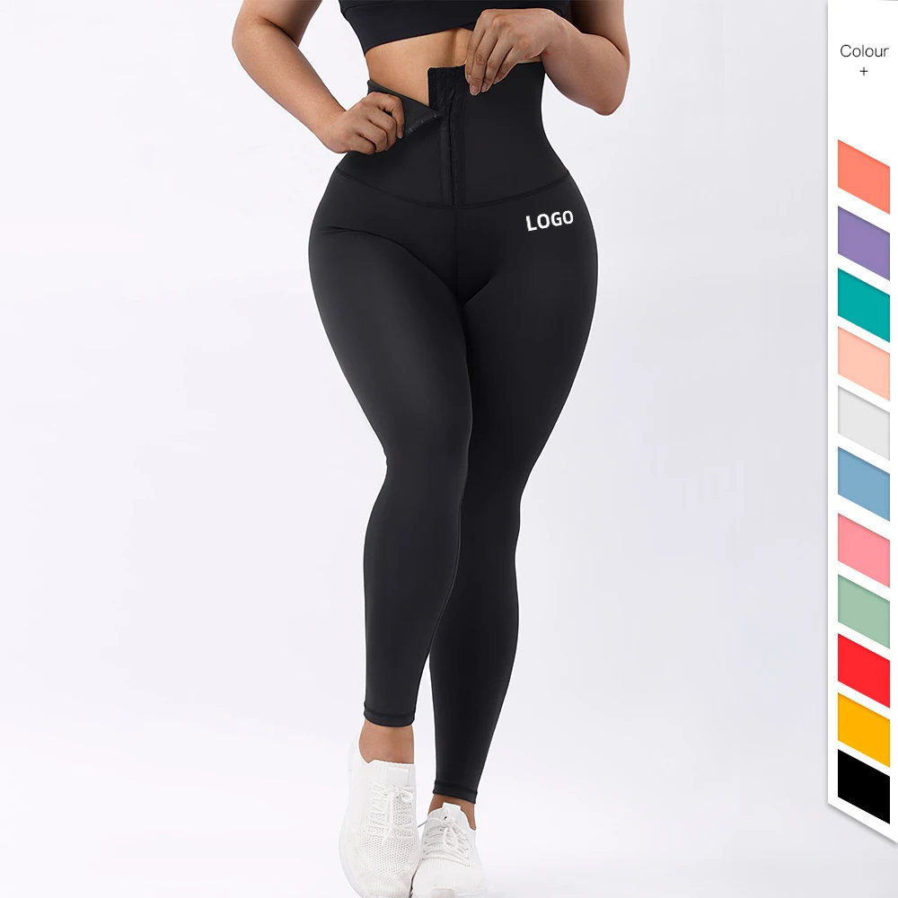 

2021 Wholesale Women Trimmer Belt Compression Elastic Tummy Control High Waist Trainer Corset Sport Gym Yoga Shapewear Leggings, Customized colors