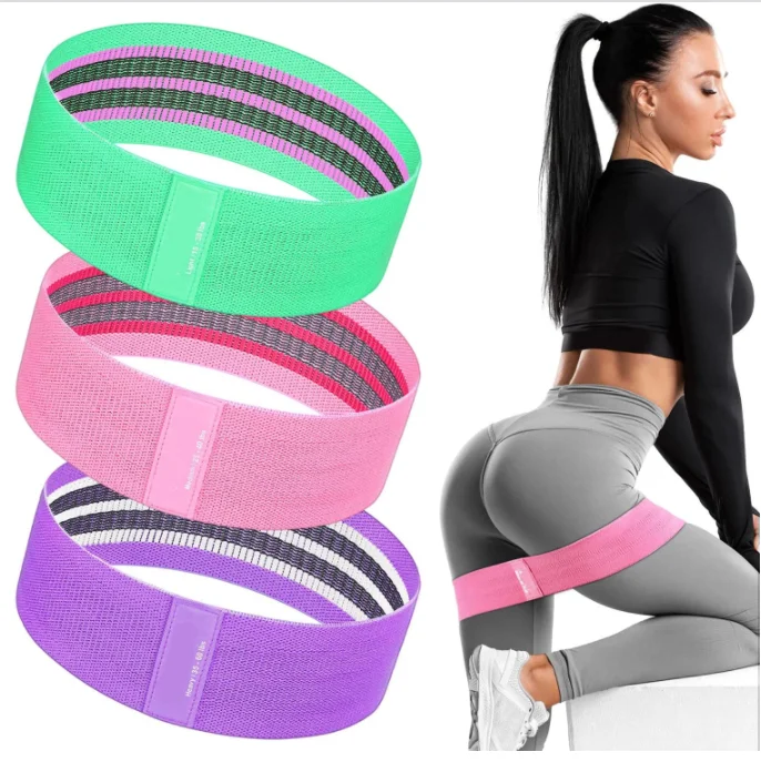 

Best Resistance Elastic Fabric Exercise Workout Bands for Legs Butt Fitness Booty Loops Bands for Home Gym Yoga Weights Squats