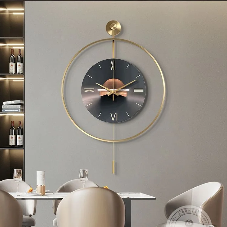 50X72.5CM With Pendulum Large Metal Art Silent Decorative Living Room Wall Clocks Home Decor Hanging Watch Dropshipping DDP WEEE