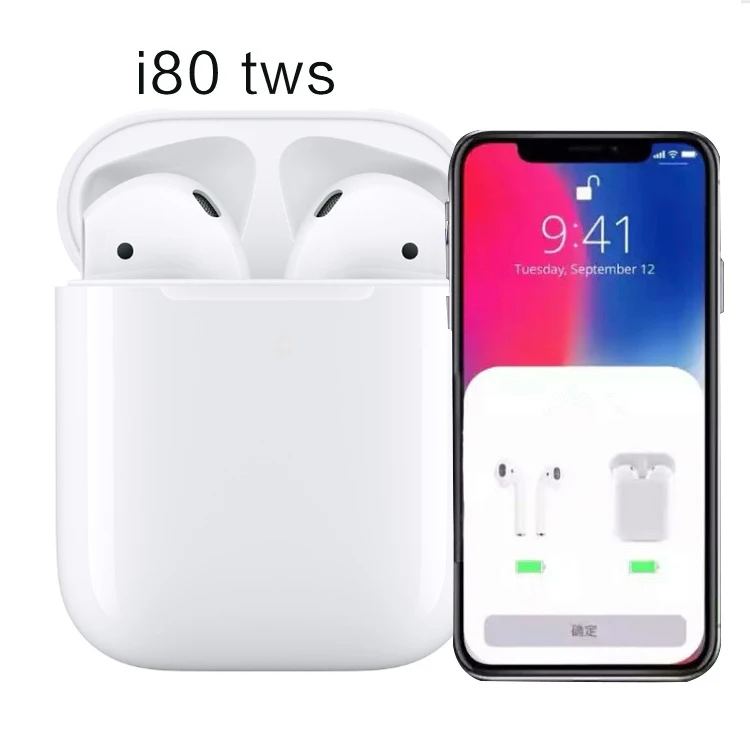 2019 New Hot Sale i80 Bluetooth Earbuds Earphone Wholesale Custom TWS Wireless Earbuds