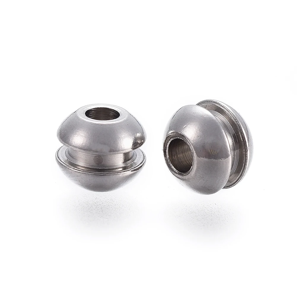 

PandaHall 8mm 304 Stainless Steel Grooved Bead