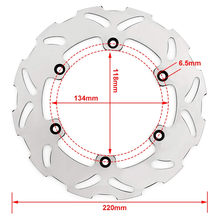 Motorcycle 220MM Rear Brake Rotor Disc For Suzuki RM125 RM250 RMX250 DRZ400E/S 