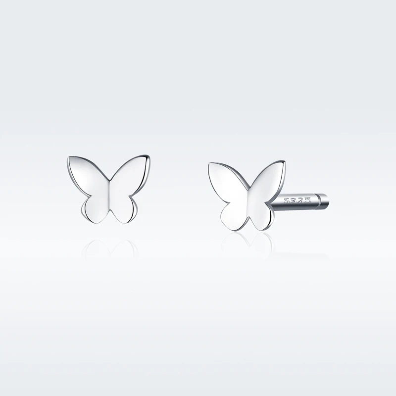 

Fashion hot selling butterfly shape S925 sterling silver stud earrings for women