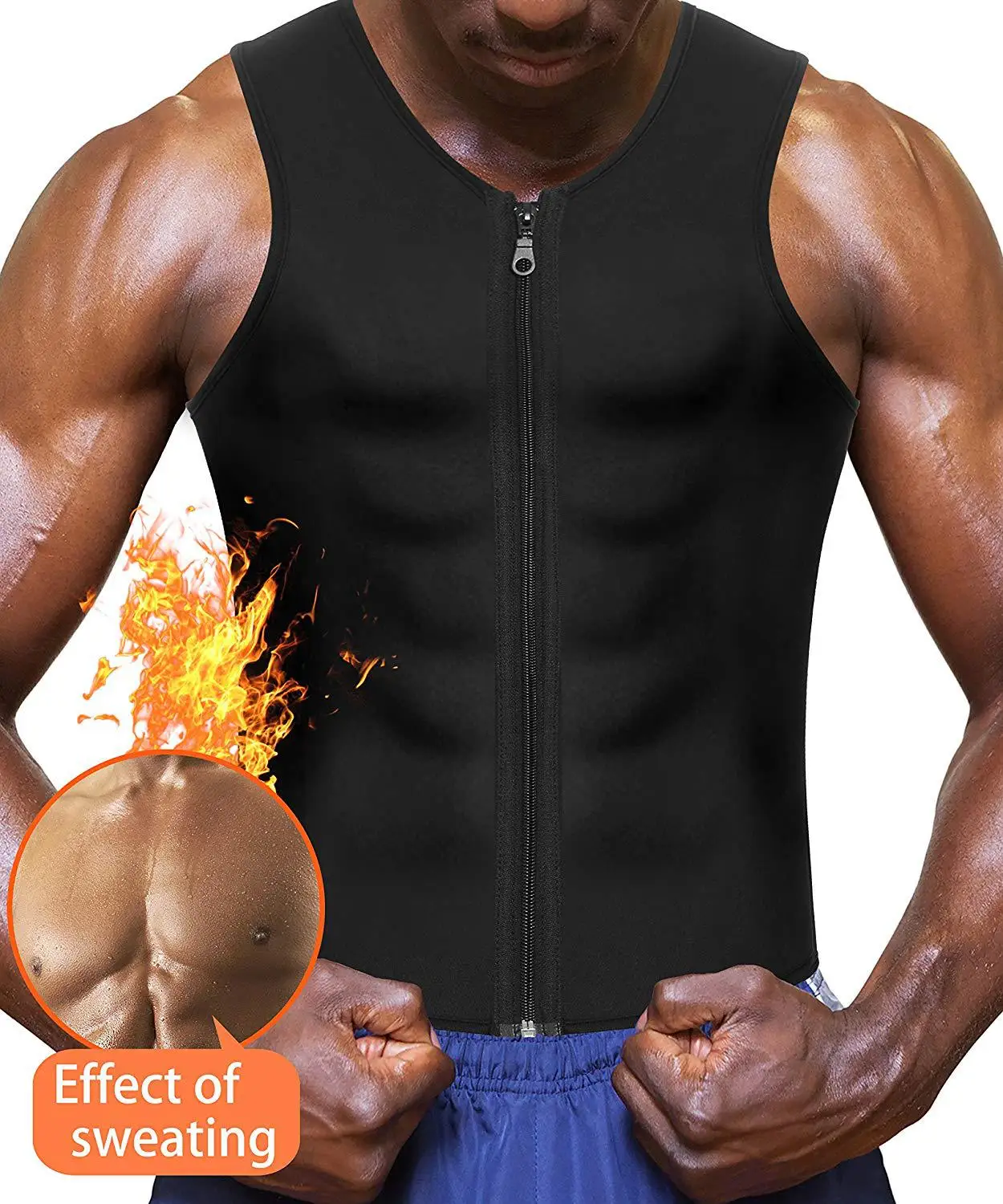 

Men Compression Shirt for Body Slimming Shaper Tight Undershirt Tank Top Tummy Control waist trainning