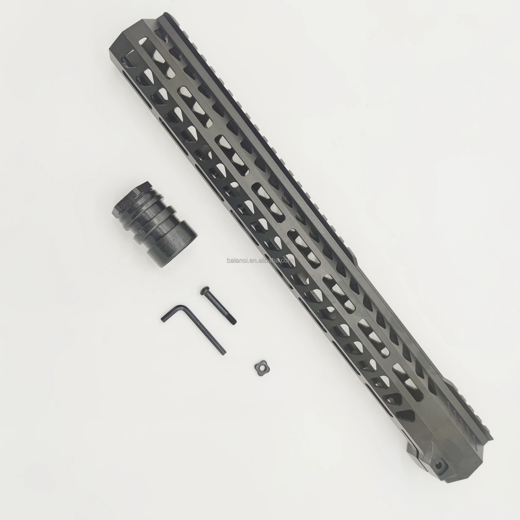 

15inch MLOK handguard Free Float Super Slim ar 15 Handguard steel barrel Nut .223 for AR 15 M4 M16 7 9 12 13.5 15 inch, Black