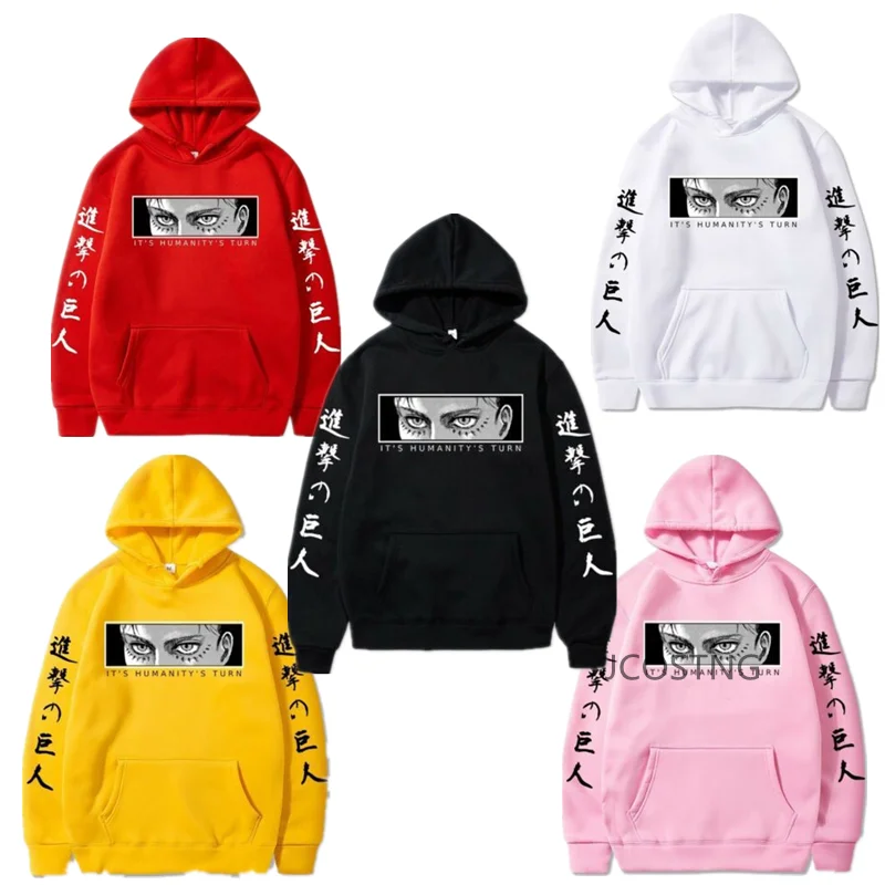 

Anime Attack on Titan Eyes Printed Long Sleeves Casual Unisex Sweatshirt Hoodies Daily Uniform, As picture shown
