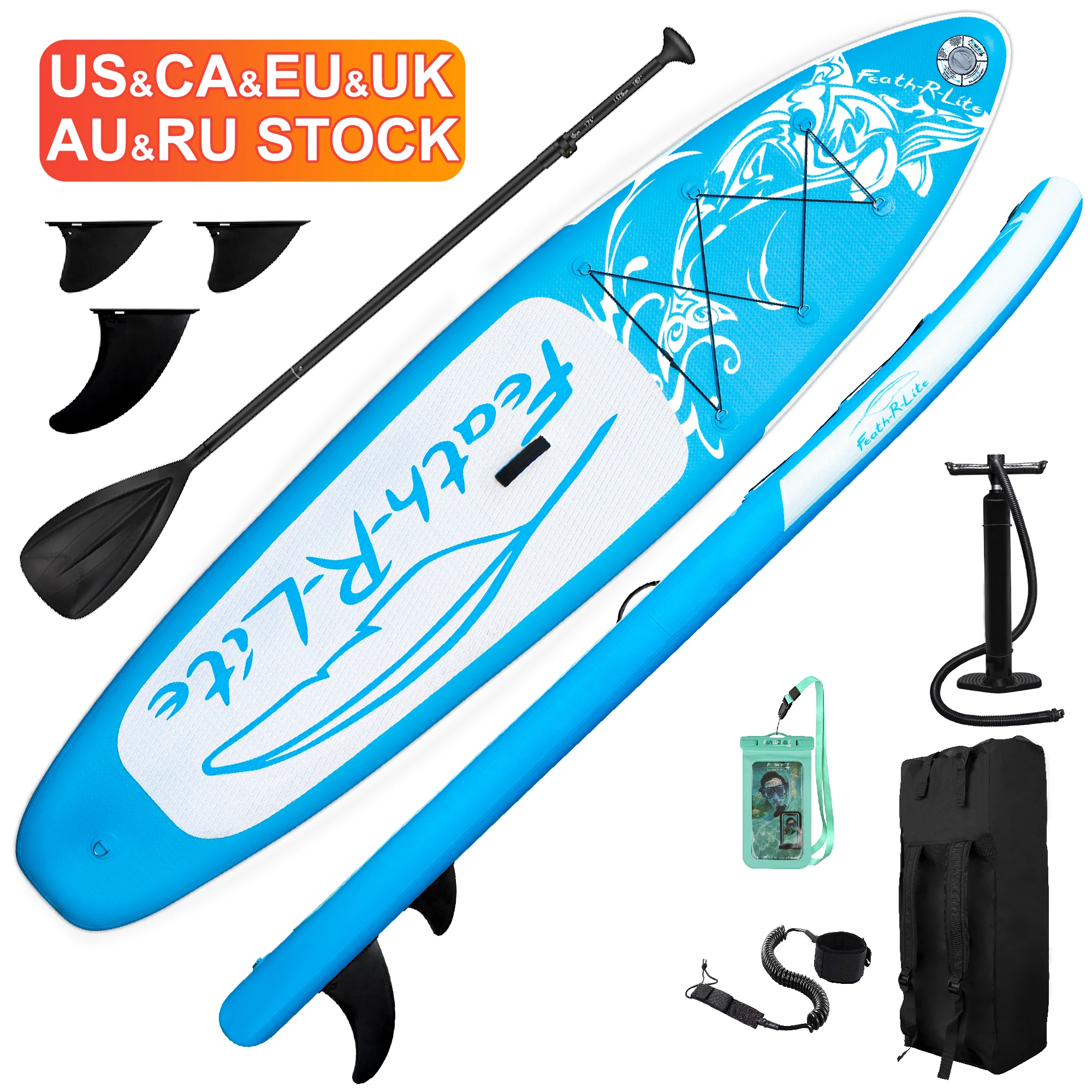 

FUNWATER Dropshipping OEM stand up blue sup boards fishing soft top inflatable paddle board sea yoga pvc paddle board eu sub