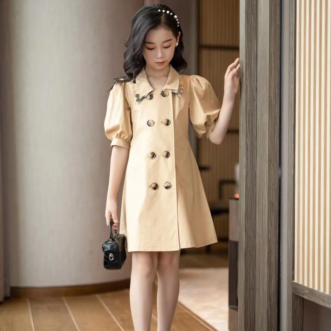 

new arrival kids summer dress girls' party elegant dress hot selling cotton girls' dress