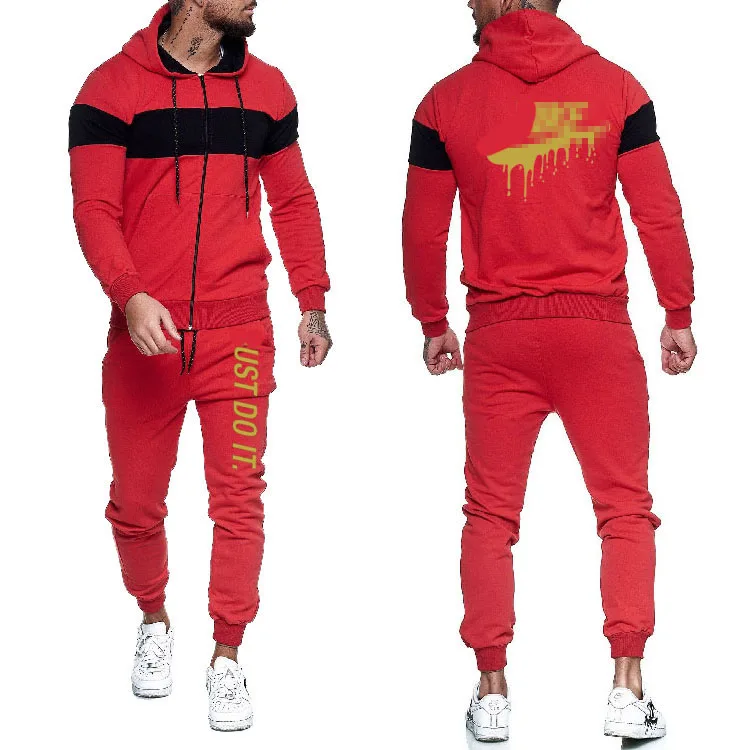 

Colorblock sportswear design LOGO jogging men's jogging sportswear trousers suit plain sweat suit men, Custom color