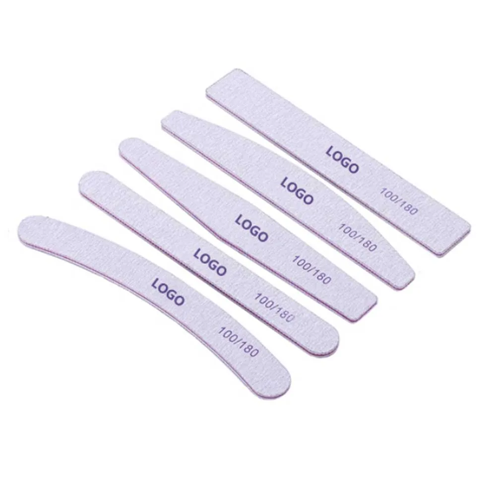 

Double Sided 100/180 Grit Nail Files Emery Board Manicure Pedicure Tool Nail Buffering Files, Silver