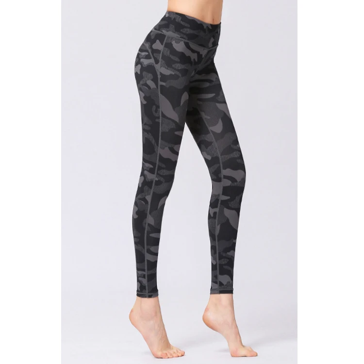 

2020 cheap gym pants camo printed women thigh-high yoga leggings, 1 colors