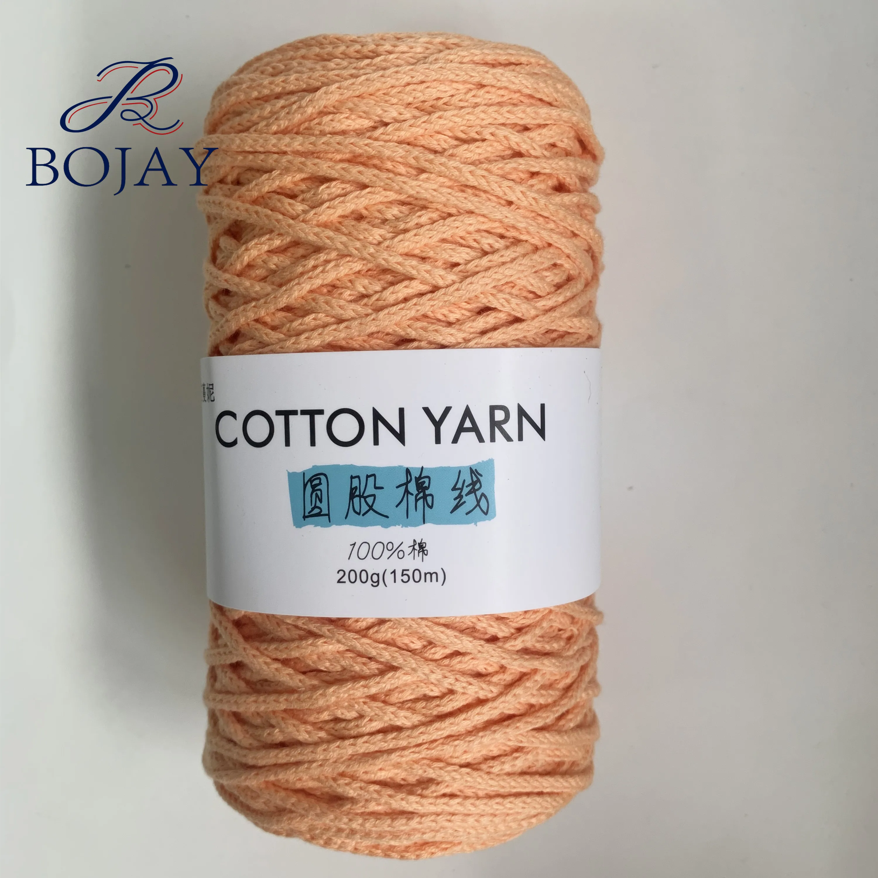 

Bojay Wholesale Knitting Yarn Crochet Baby Yarn 100% Cotton DIY Rope Macrame Cord Fancy Thick Cotton Rope Macrame Yarn
