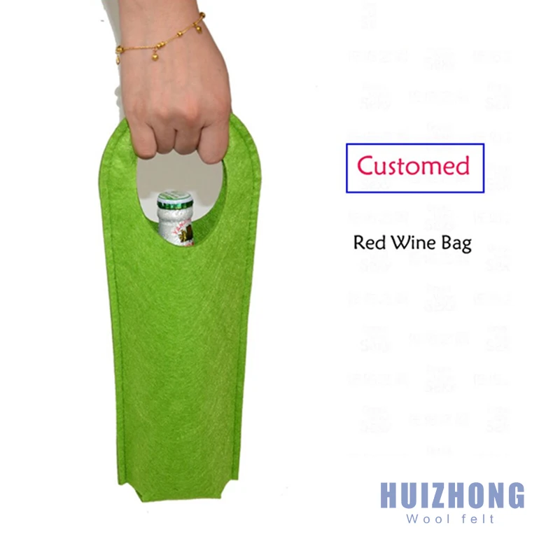 colorful colors felt collapsible wine insulated bag