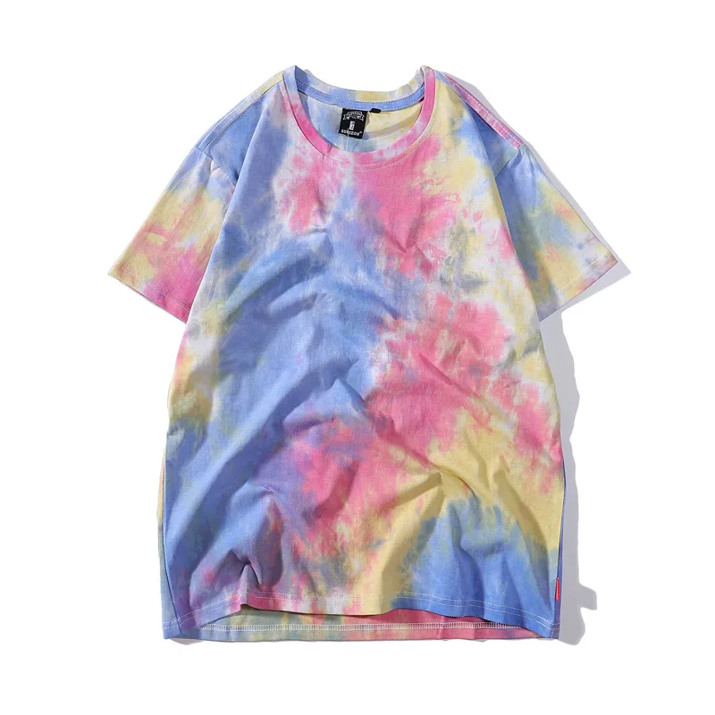 

Custom Logo Cotton Plus Size Loose Men T Shirts High Quality Casual Tie Dye Heavy Weight Men's Shirts