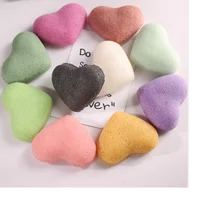 

K004 Raw Heart shape super soft konjac sponge manufacturers customized