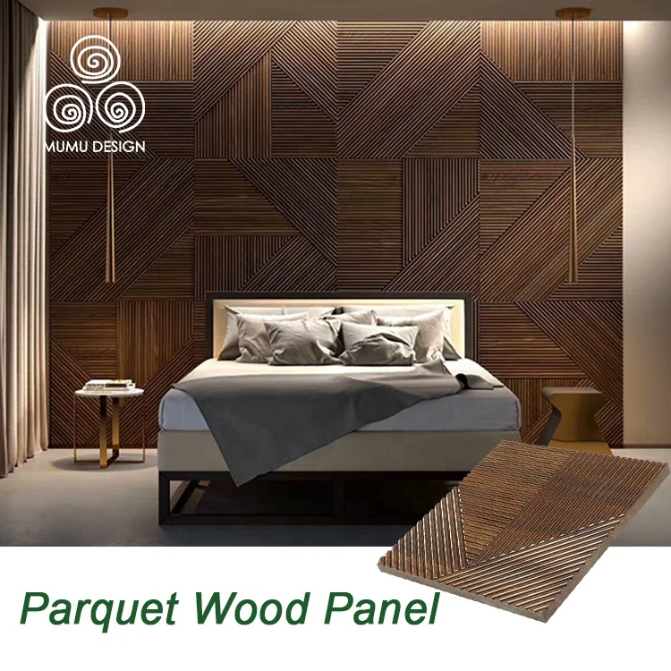 

MUMU Professional Design Decorative Restaurant Wooden Wallboard 3D Wood Wall Panel for Office Building