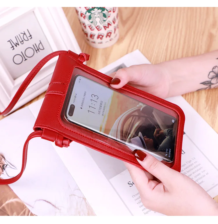 

Touchscreen cross body purse touchable shoulder cellphone mobile phone bag wallet women waterproof leather touch screen purses, 8 colors